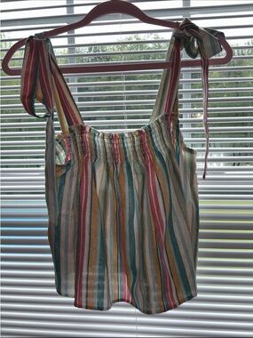 Gilli Multicolor Striped Tie Strap Tank Camisole Top Medium NWT